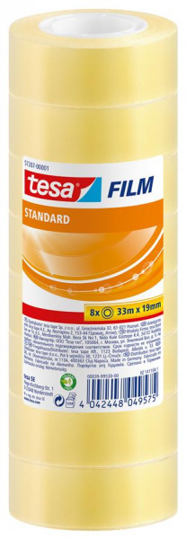 8 Rollen tesafilm 19mm x 33m transparent Standard