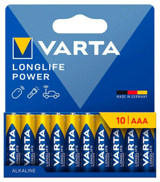 10 VARTA Batterien LONGLIFE POWER Micro AAA 1,5 V