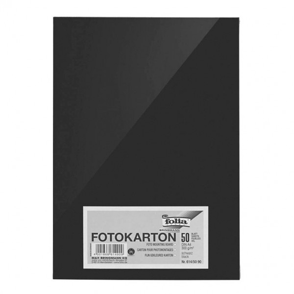 folia® Fotokarton schwarz DIN A4 300 g/qm 50 Blatt