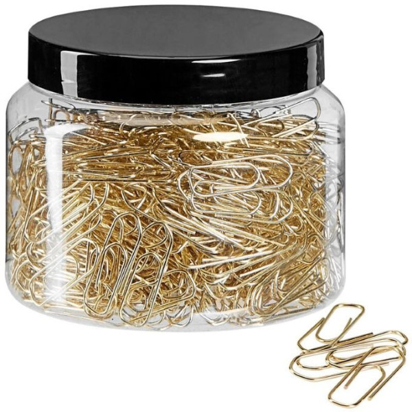 400 Gowi Büroklammern 25 mm goldfarbig vermessingt spitze Form