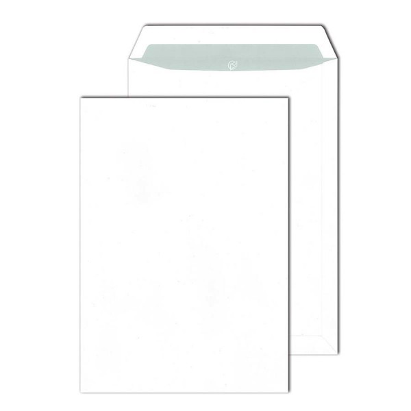 100 MAILmedia Faltentaschen DIN C4 ohne Fenster weiß mit 20 mm Falte