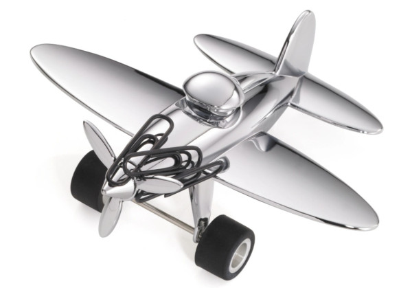 TROIKA® Büroklammerhalter STOP-OVER silberfarbig incl. 5 Klammern