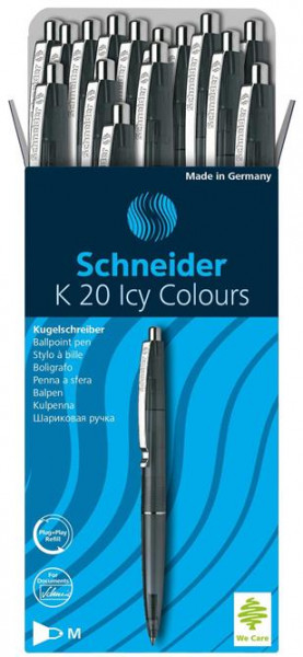 20 Schneider Kugelschreiber K20 Icy Colours schwarz/transparent