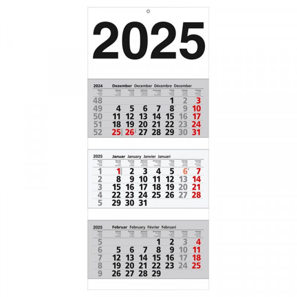 3-Monats-Wandkalender 2025