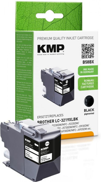 KMP Tinte B58BX schwarz ersetzt Brother LC3219XLBK