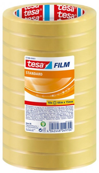 10 Rollen tesafilm® 15mm x 66m transparent Standard