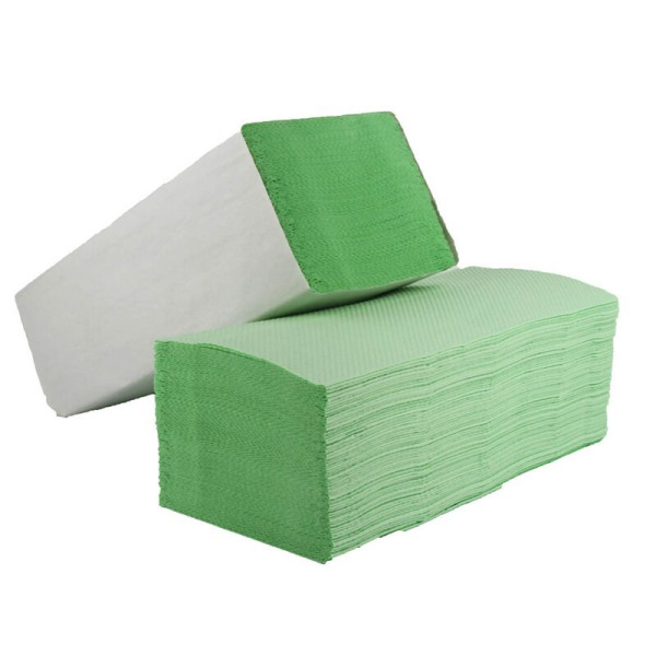 3200 Papierhandtücher V2-3200-G-PR Zick-Zack-Falz 2-lagig grün Zellstoff-Mix-Papier