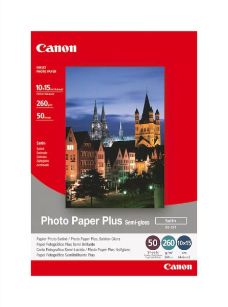 Canon Fotopapier SG-201 10 x 15 cm satiniert 260 g/m², 50 Blatt
