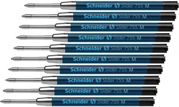 10 Schneider Slider 755 M schwarz Kugelschreiberminen