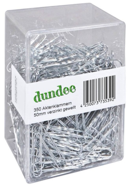 350 dundee Aktenklammern 50 mm glanzverzinkt runde Form