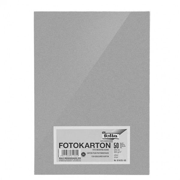 folia® Fotokarton silber DIN A4 300 g/qm 50 Blatt