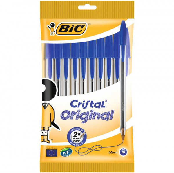 10 BIC Kugelschreiber Cristal Original blau