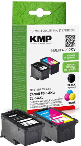 KMP Tinten C97V 2er-Set ersetzen Canon PG-545XL / CL-546XL