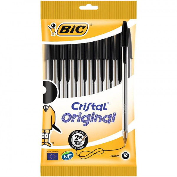 10 BIC Kugelschreiber Cristal Original schwarz