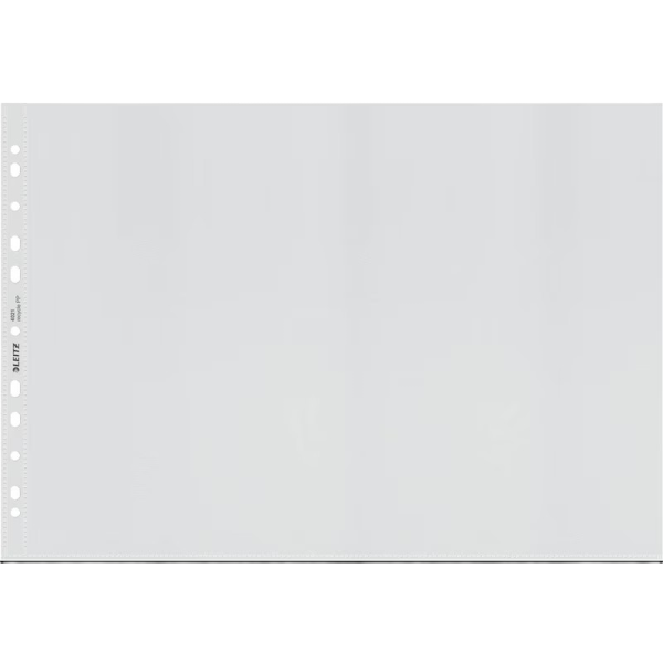 25 LEITZ Prospekthüllen Recycle 4019 DIN A3 quer transparent genarbt 0,10 mm
