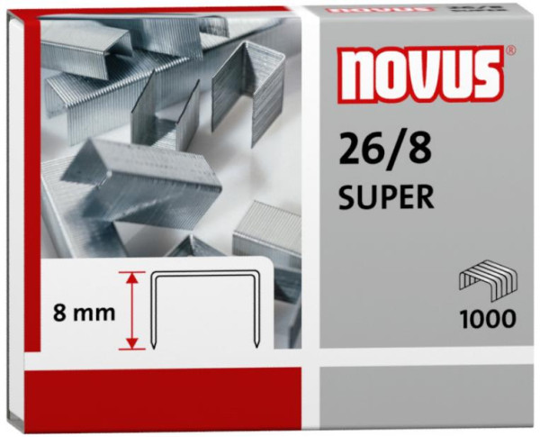 1000 novus Heftklammern 26/8 SUPER