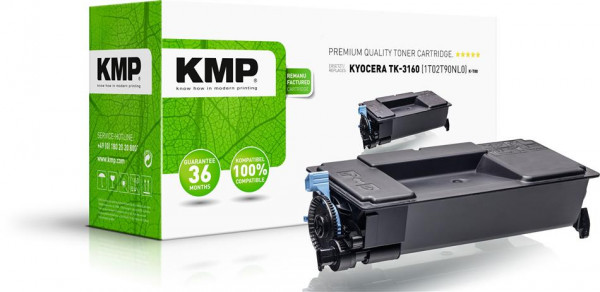 KMP Toner K-T80 schwarz ersetzt Kyocera TK-3160