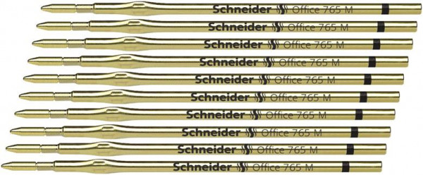 10x Schneider Office 765 M schwarz Kugelschreiberminen
