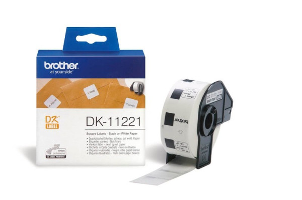 Brother Etikettenrolle DK-11221 mit 1000 Einzeletiketten 23 x 23 mm weiß