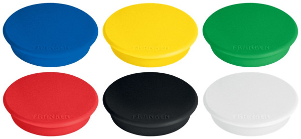 10 FRANKEN Magnete rund Kunststoff 300 gr / Ø 2,40 cm x 0,63 cm Höhe