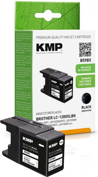KMP Tinte B59BX schwarz ersetzt Brother LC1280XLBK