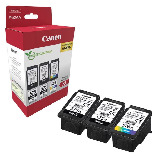 Original Canon 2x PG-575XL + 1x CL-576XL Tinten- / Druckköpfe-Set 5437C004