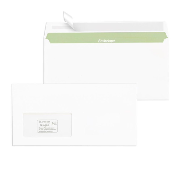 500 MAILmedia Briefumschläge Envirelope® DIN lang+ mit Fenster 80g/m² haftklebend