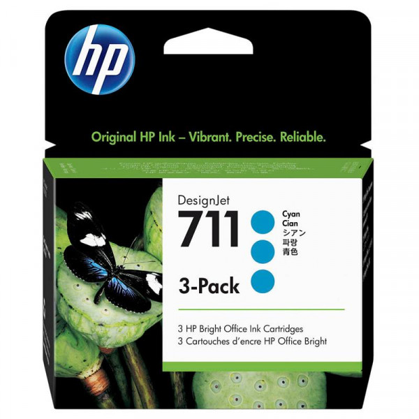 Original HP 711 Tinte CZ134A cyan 3er-Set