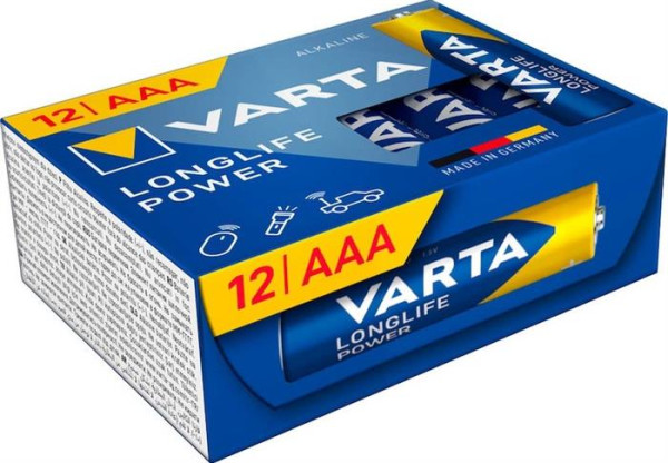 12 VARTA Batterien LONGLIFE POWER Micro AAA 1,5 V