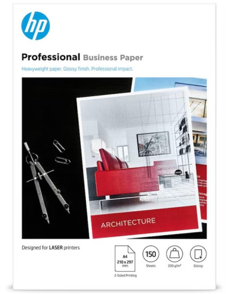 HP Fotopapier 7MV83A Professional DIN A4 glänzend 200 g/qm, 150 Blatt