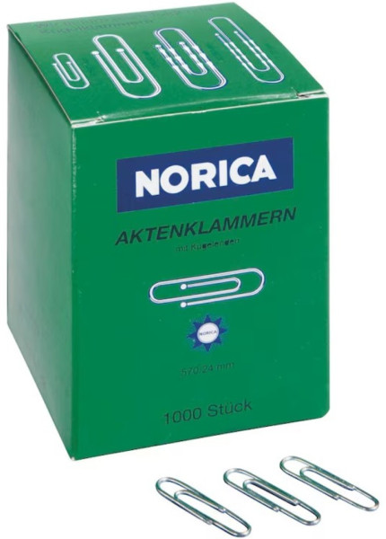 1000 ALCO Büroklammern NORICA 2210 verzinkt 24 mm runde Form