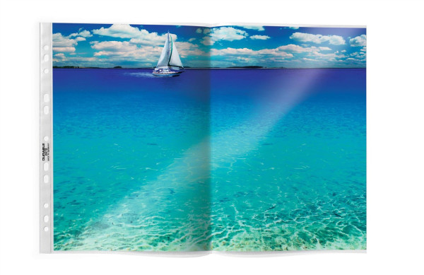 50 DURABLE Prospekthüllen BUSINESS 267019 DIN A3 quer transparent genarbt 0,06 mm