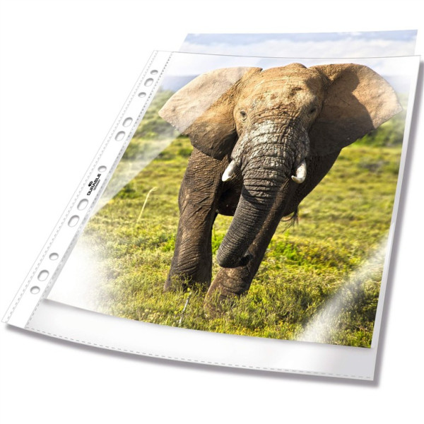 100 DURABLE Prospekthüllen BUSINESS 265819 DIN A4 transparent genarbt 0,06 mm