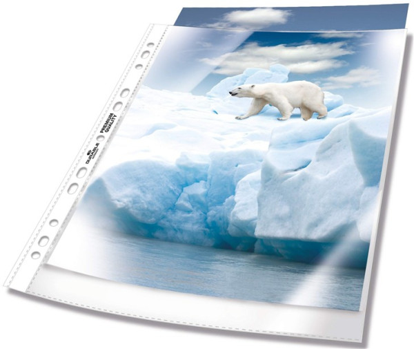 50 DURABLE Prospekthüllen PREMIUM 268219 DIN A4 transparent genarbt 0,08 mm