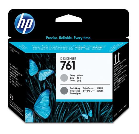 Original HP 761 Druckkpof CH647A grau / dkl-grau