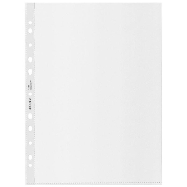 100 LEITZ Prospekthüllen Recycle 4791 DIN A4 transparent genarbt 0,10 mm