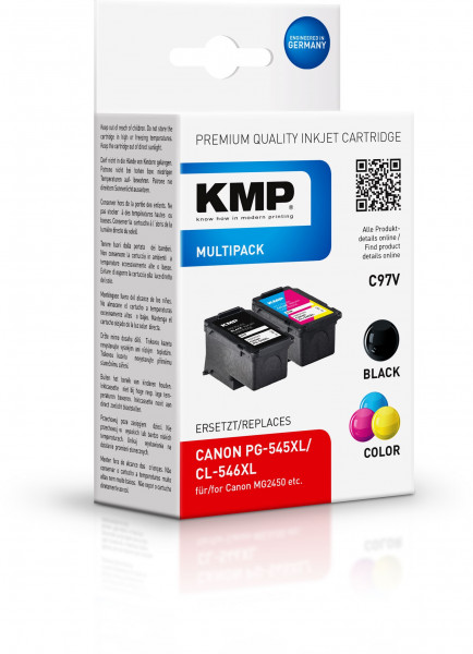 KMP Tinten C97V 2tlg. ersetzen Canon PG-545XL/CL-546XL