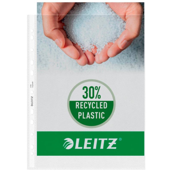 100 LEITZ Prospekthüllen 4790 DIN A4 transparent genarbt 0,085 mm