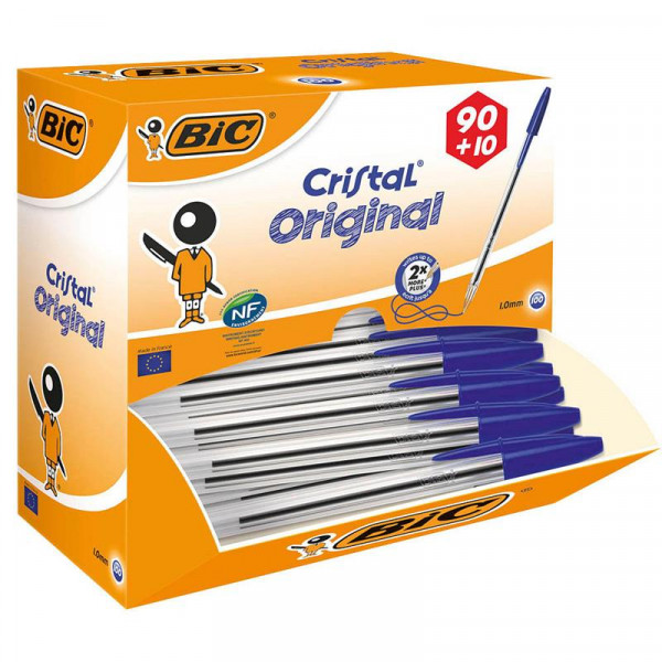 100 BIC Kugelschreiber Cristal Original blau