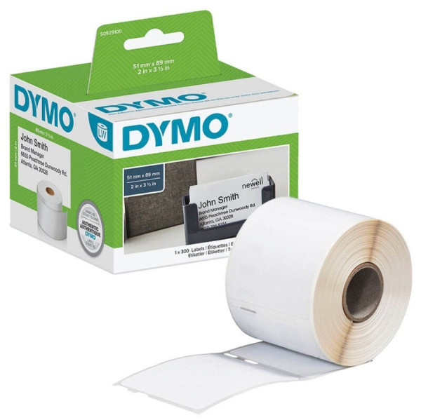 DYMO Etiketterollen S0929100 mit 300 Einzeletiketten 51 x 89 mm weiß