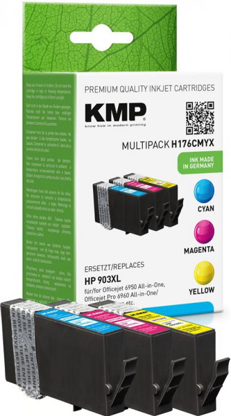 KMP Tinten H176CMYX 3-tlg. ersetzen HP 903XL