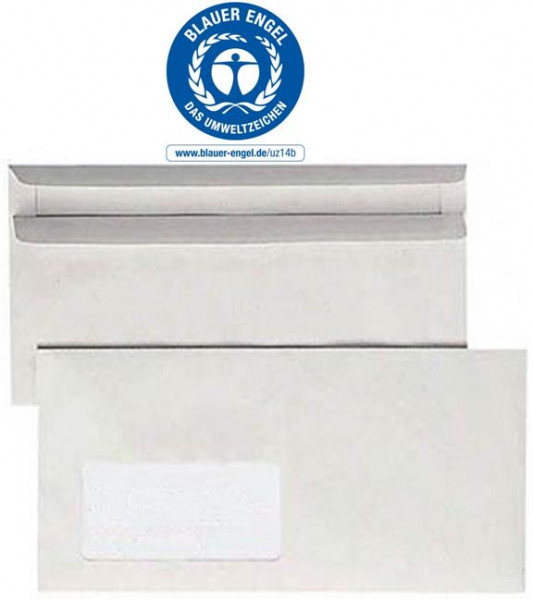 1000 BONG Recycling-Briefumschläge DIN lang mit Fenster