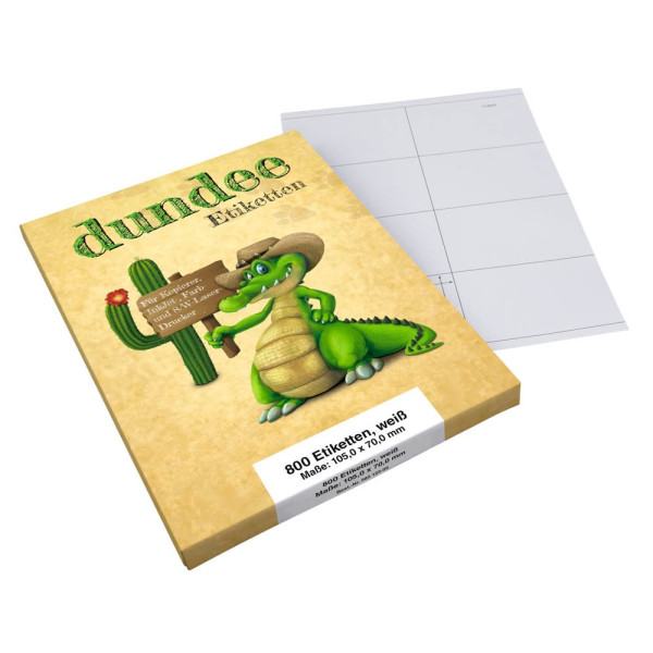 800 dundee Etiketten D585125 weiß 105 x 70 mm