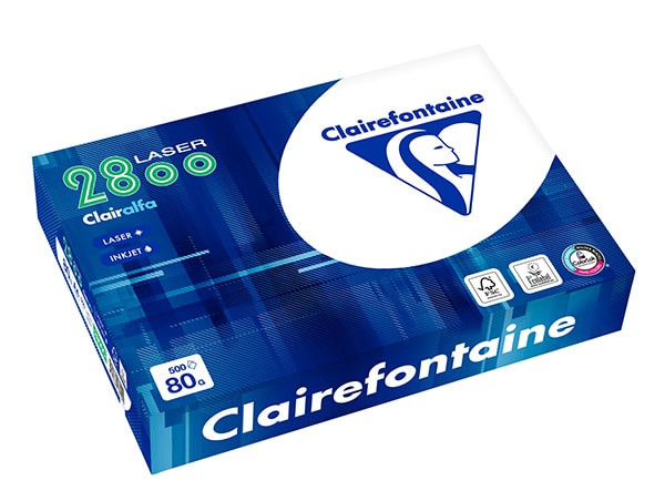 Kopierpapier Clairefontaine Clairalfa Laser2800 A4 80g/qm weiß 500 Blatt