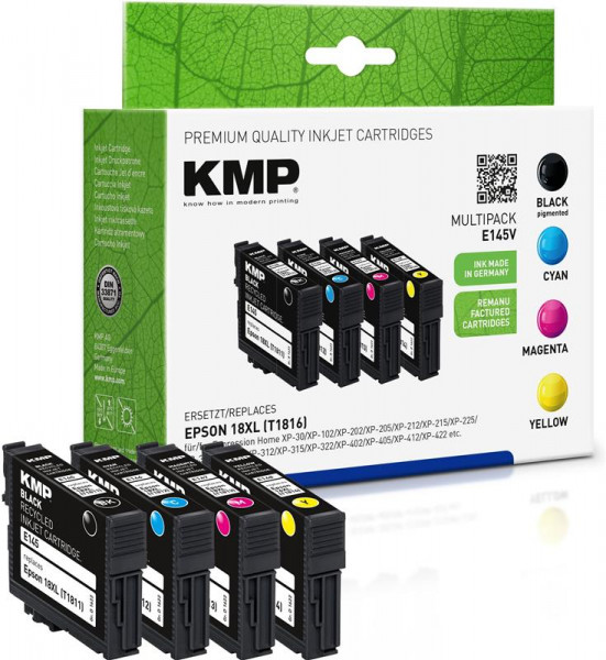 KMP Tinten E145V 4-tlg. ersetzen Epson 18XL (T1816)