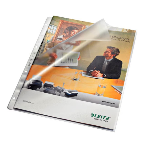 100 LEITZ Prospekthüllen 4780 DIN A4 transparent genarbt 0,13 mm