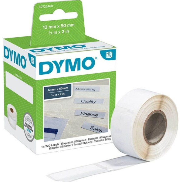 DYMO Etikettenrolle S0722460 mit 220 Einzeletiketten 12 x 50 mm weiß
