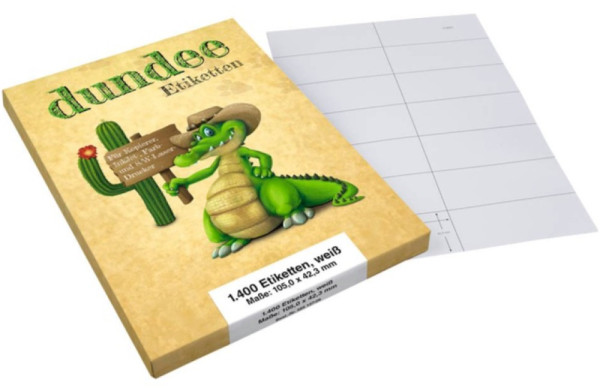 1400 dundee Etiketten D585137 weiß 105 x 42,3 mm
