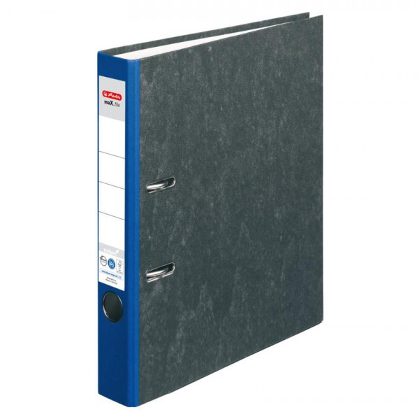 Ordner herlitz maX.file nature Karton 5 cm blau marmoriert