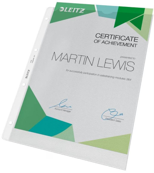 100 LEITZ Prospekthüllen 4720 DIN A4 transparent genarbt 0,13 mm